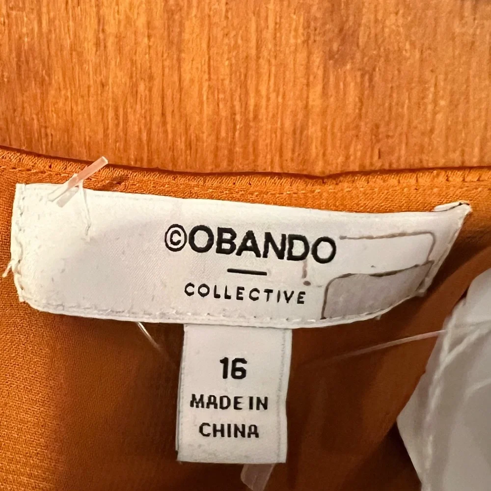 Sz 16 Obando‎ collective copper orange one shoulder sleeveless maxi gown RTR xl - Picture 6 of 14